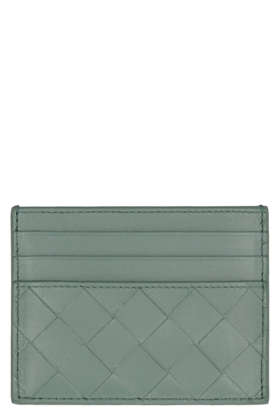 Bottega Veneta Women's Intrecciato Credit Card Case In Green
