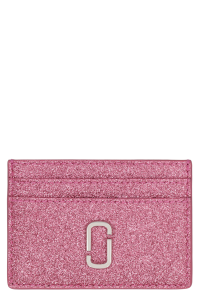 Marc Jacobs The Galactic Leather Card Holder In Fuchsia