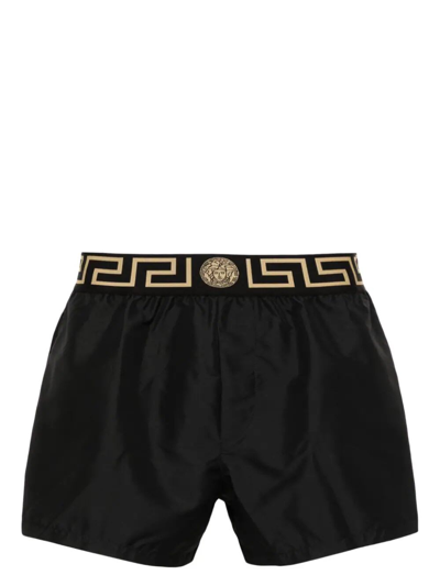 Versace Swim Short Boxer Tessuto Poly Golfo Pd Taiana In Black