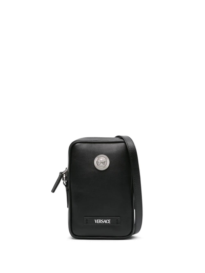 Versace Phone Case Calf In P Black Palladium