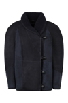 Isabel Marant Étoile Blue Suede Shearling Lined Short Jacket In Blue