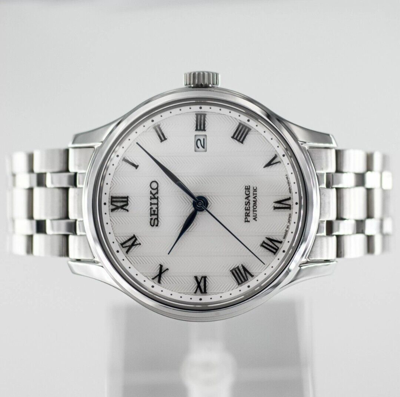 Pre-owned Seiko Srpc79j1 Zen Garden, Mens Automatic Brand Watch, White