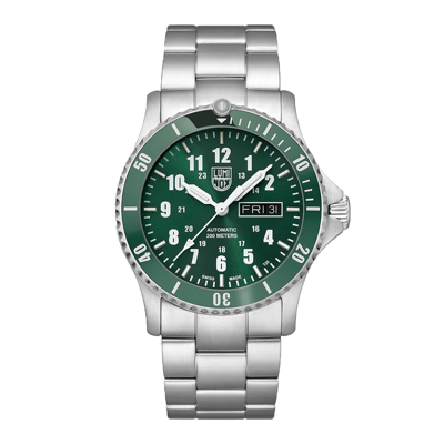 Pre-owned Luminox Xs.0937 Automatic Sport Timer Green Automatic Dive Swiss Made Watch 42mm