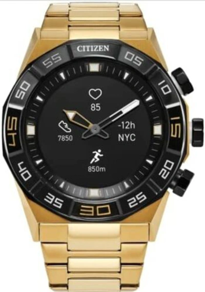 Pre-owned Citizen Gold Jx1006-58e Cz Hybrid Smart Watch