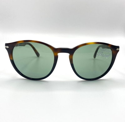 Pre-owned Persol Po3152s Sunglasses 905552 Tortoise Brown Black/green Lens 52mm