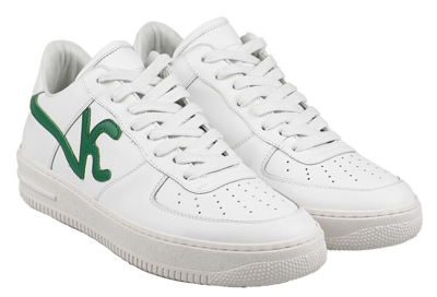 Pre-owned Knt Kiton Sneakers Shoes For Man 100% Leather Sz 8.5 Us 41.5 Eu Knsw6 In White/green