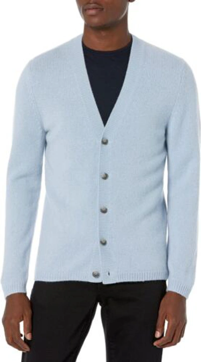 Pre-owned Vince Men's Plush Cardigan In Morning Blue
