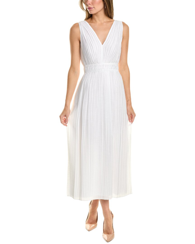 Pre-owned Vince Pleated Dress Women's In White