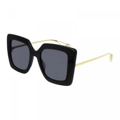 Pre-owned Gucci Gg0435s 001 Black/grey 51-22-140 Sunglasses Authentic In Gray