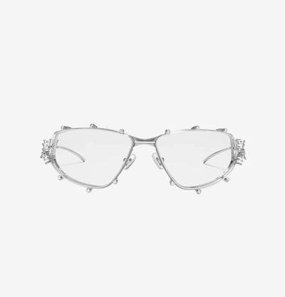 Pre-owned Gentle Monster X D'heygere Tiara 02 Silver / Fedex In Clear