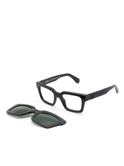 Pre-owned Off-white Clip On Black Green Black Sunglasses