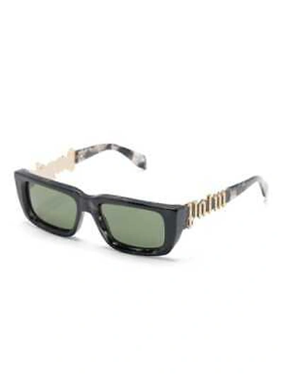 Pre-owned Palm Angels Peri040f23pla0011255 Black Havana Sunglasses In Green