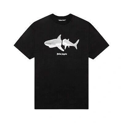 Pre-owned Palm Angels Shark T-shirt Black/white