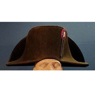 Pre-owned Handmade Men's French Black Bicorn Hat, Napoleon's Uniform Hat In Green