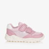 GEOX GIRLS PINK VELCRO TRAINERS