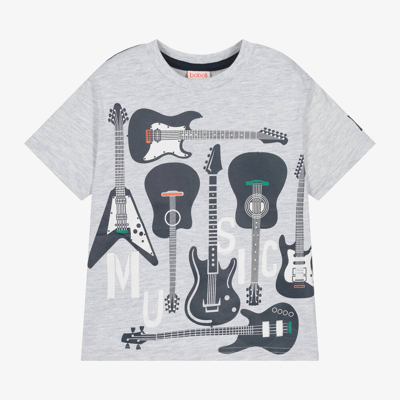 Boboli Kids' Boys Grey Cotton Guitars T-shirt