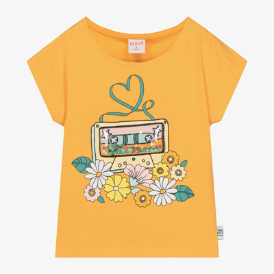 Boboli Babies' Girls Orange Cotton T-shirt