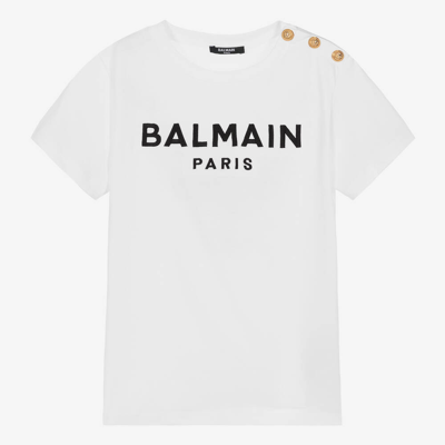 Balmain Paris Cotton T-shirt In White