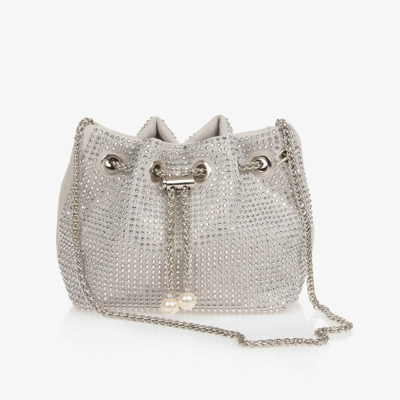 Graci Kids' Girls Silver Diamanté Shoulder Bag (17cm) In Neutral