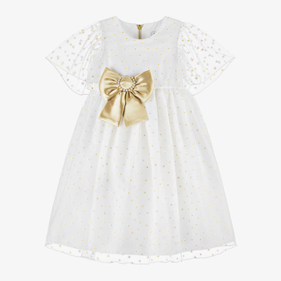 Graci Babies' Girls White Tulle Daisy Dress