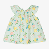 MAYORAL BABY GIRLS GREEN COTTON FRUITS DRESS