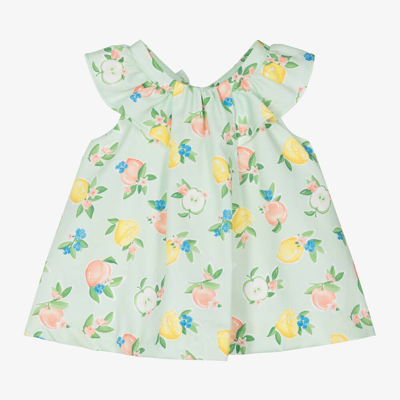 Mayoral Baby Girls Green Cotton Fruits Dress