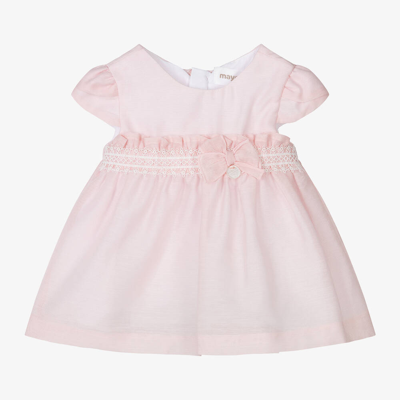 Mayoral Baby Girls Pale Pink Bow Dress