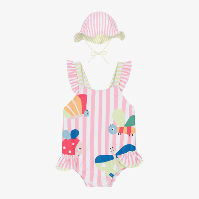 Mayoral Baby Girls Pink Stripe Swimsuit Set