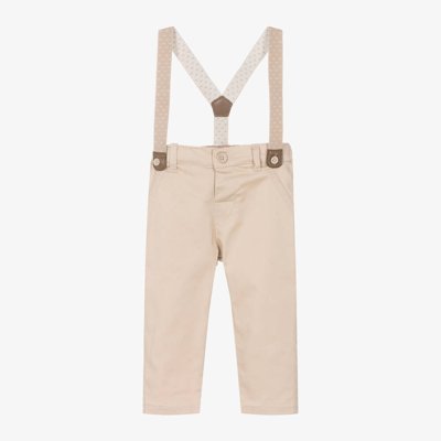 Mayoral Newborn Baby Boys Beige Cotton Trousers