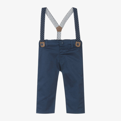 Mayoral Newborn Baby Boys Navy Blue Cotton Trousers