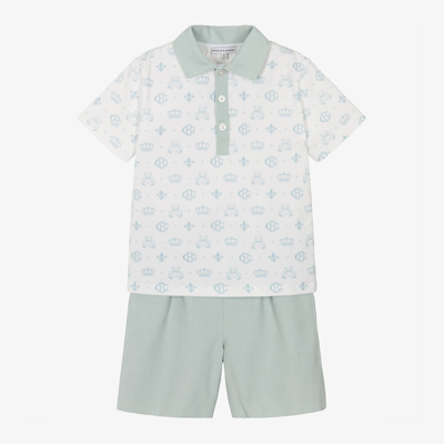 Beatrice & George Babies' Boys Blue Cotton Shorts Set