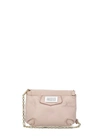 Maison Margiela Logo-patch Leather Shoulder Bag In Pink