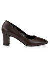 The Row Women's Luisa 65mm Leather Block-heel Pumps In Dark Brown