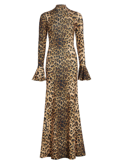 Ronny Kobo Women's Maeve Leopard Jersey Maxi Dress In Leopard Print