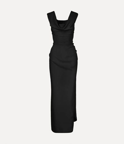Vivienne Westwood Ginnie Draped Maxi Dress In Black