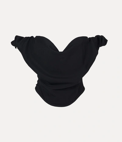Vivienne Westwood Heart Top In Regenerative Poplin In Black