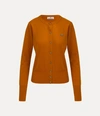 Vivienne Westwood Orb Embroidered Buttoned Cardigan In Burnt-orange