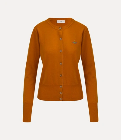 Vivienne Westwood Orb Embroidered Buttoned Cardigan In Orange