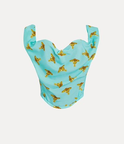 Vivienne Westwood Sunday Corset Top In Turquoise