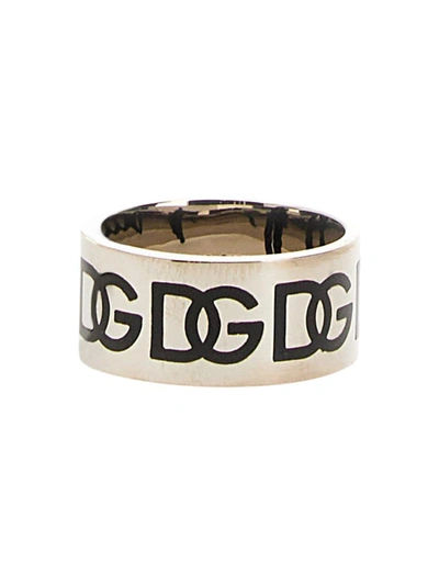 Dolce & Gabbana Logo Ring In Silver