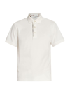 Etro Men's Contrast Placket Polo Shirt In White