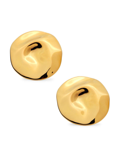 Alexander Mcqueen Women's Small Beam Goldtone Disc Earrings In Oro