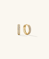 Mejuri Pave Diamond Bold Small Hoops In Yellow