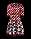 OSCAR DE LA RENTA Knit Geo Print Skirt Dress