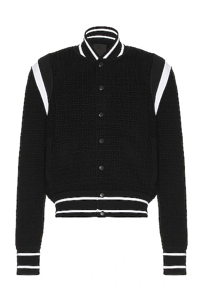 Givenchy 4g-embossed Stripe-trim Bomber Jacket In Black