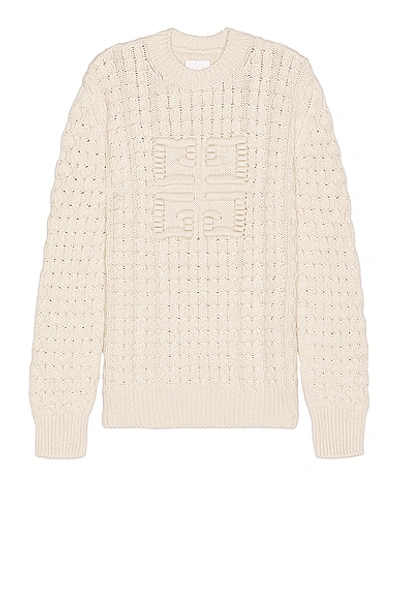 Givenchy Pullover 4g In Maglia Intrecciata In Cream