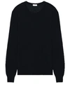 Saint Laurent Pull Col Rond In Bleu Nuit