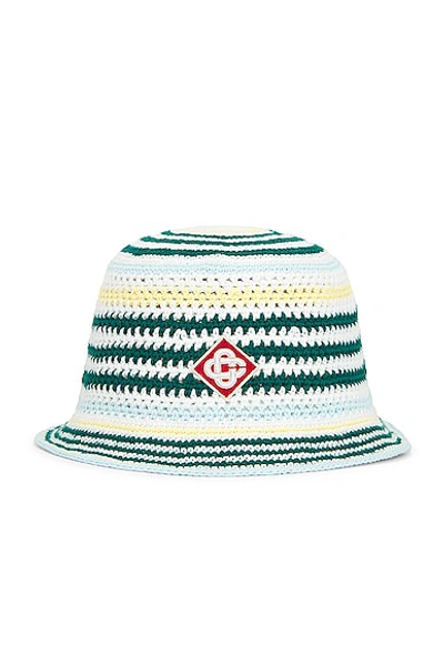 カサブランカ　Casablanca モノグラム クロシェハット Casablanca Multicolor Monogram Crochet Bucket Hat | ModeSens