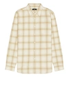 Theory Irving Fade Flannel Long Sleeve Shirt In Natural Multi
