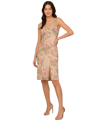 ADRIANNA PAPELL WOMEN'S FLORAL MATELASSE SQUARE-NECK DRESS